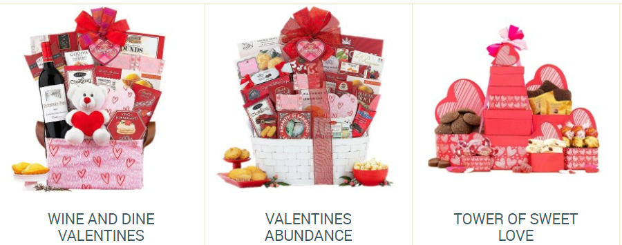 Gift baskets for Valentine's Day